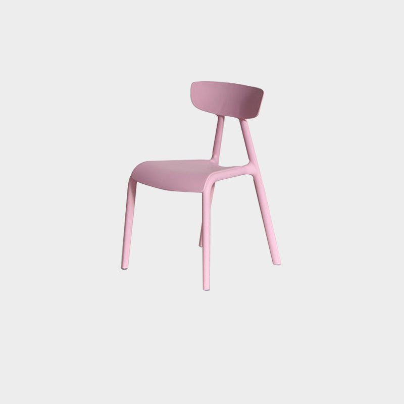 Metal Solid Color Armless Chair Four-Leg Stackable Accent Chair