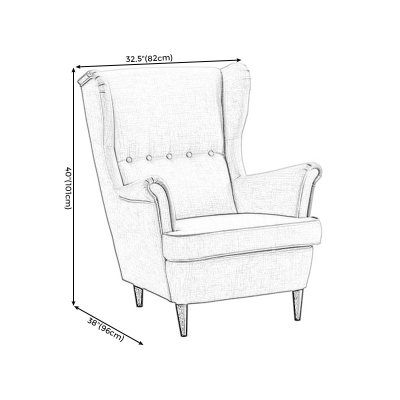 Tufted Back Wingback Chair Rolled Arms Accent Chair, 37.80" W √ó 32.28" L √ó 39.76" H