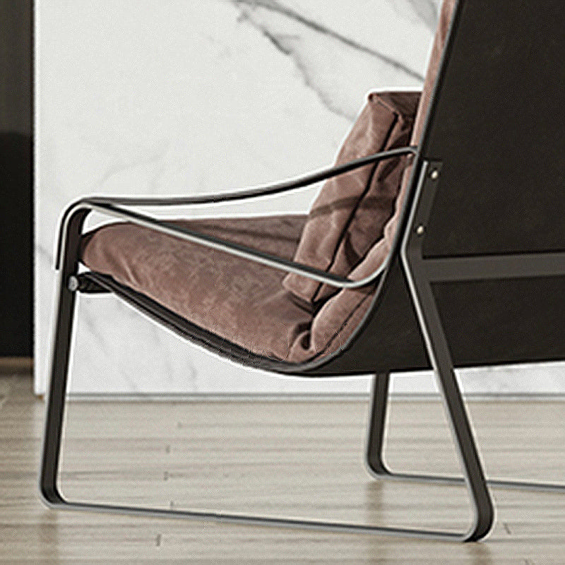 Solid Color Armchair With headrest, Modern Iron Frame Lounge Chair