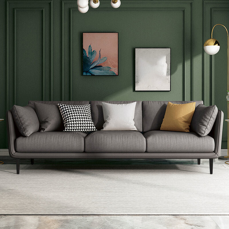 3 Seater 33.4"H Faux Leather Square Arm Sofa for Living Room