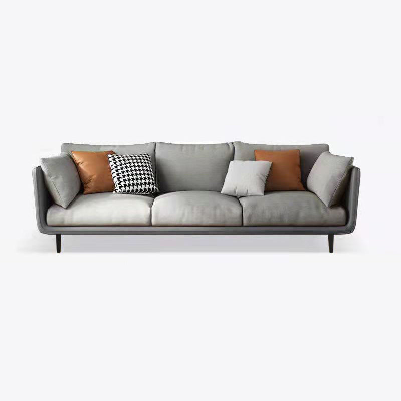 3 Seater 33.4"H Faux Leather Square Arm Sofa for Living Room