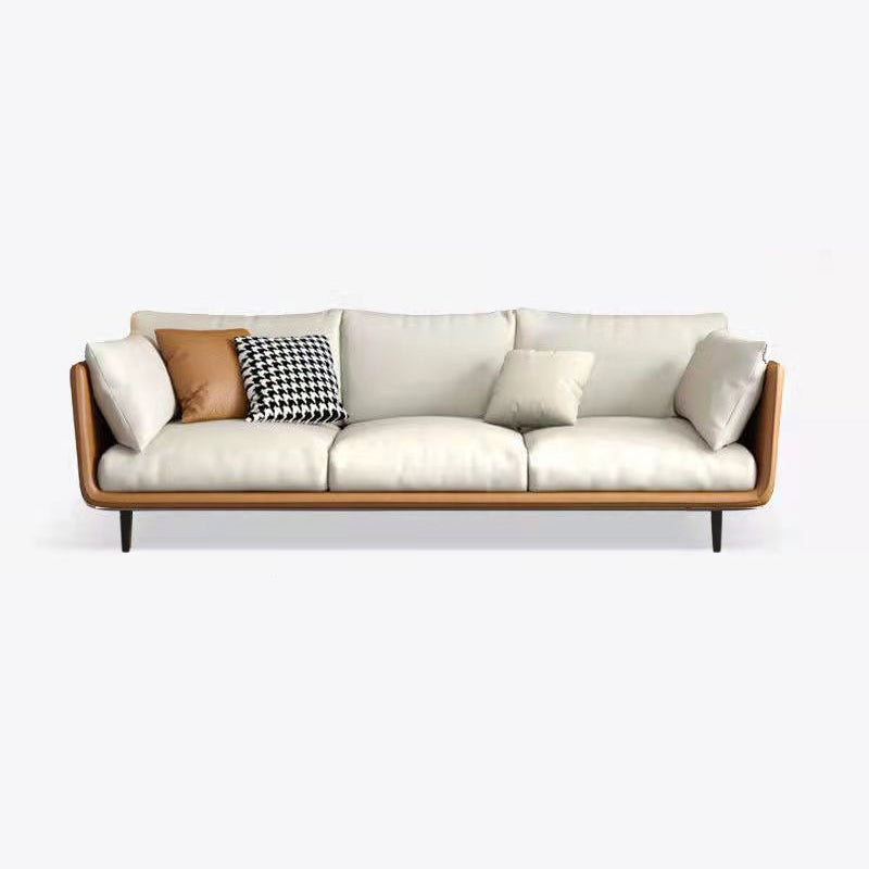 3 Seater 33.4"H Faux Leather Square Arm Sofa for Living Room