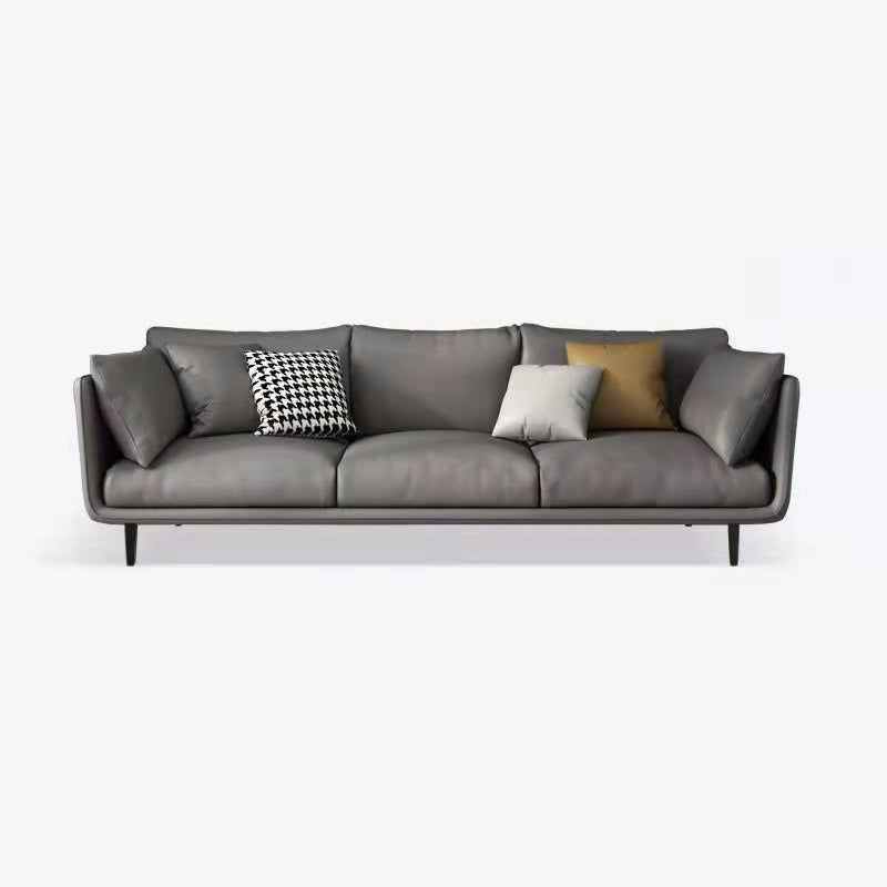 3 Seater 33.4"H Faux Leather Square Arm Sofa for Living Room