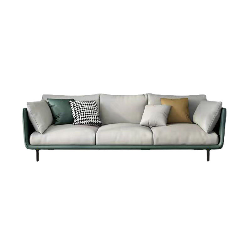 3 Seater 33.4"H Faux Leather Square Arm Sofa for Living Room
