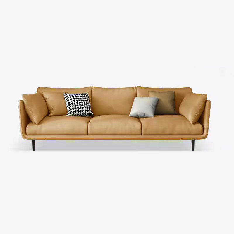 3 Seater 33.4"H Faux Leather Square Arm Sofa for Living Room