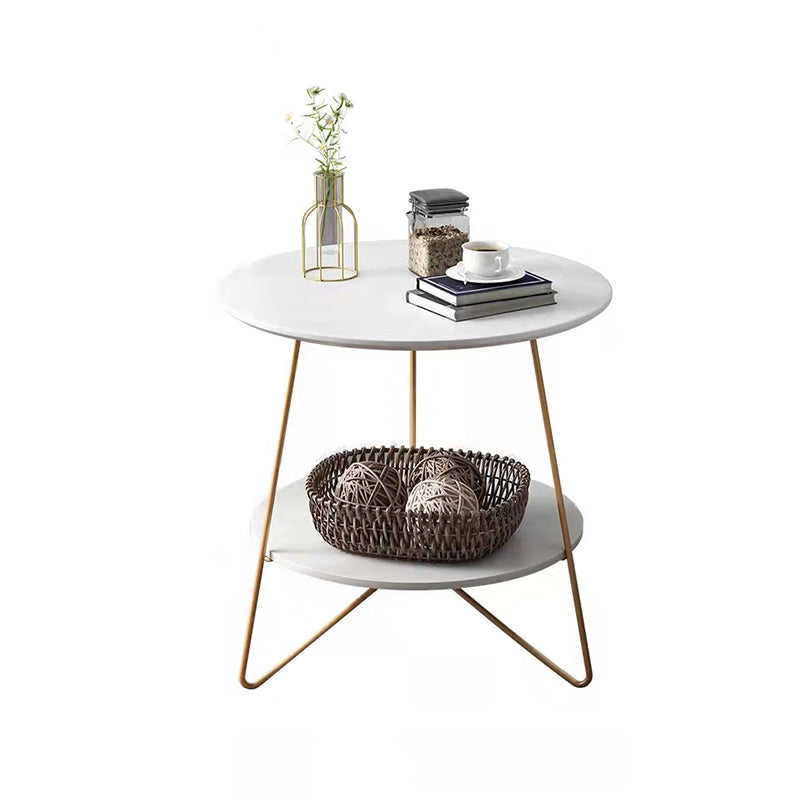 3 Legs Steel End Table Wood Round Side Table for Loving Room