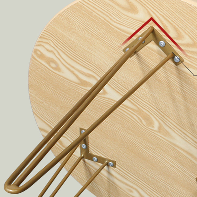 3 Legs Steel End Table Wood Round Side Table for Loving Room