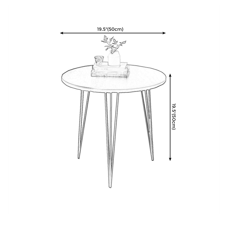 3 Legs Steel End Table Wood Round Side Table for Loving Room