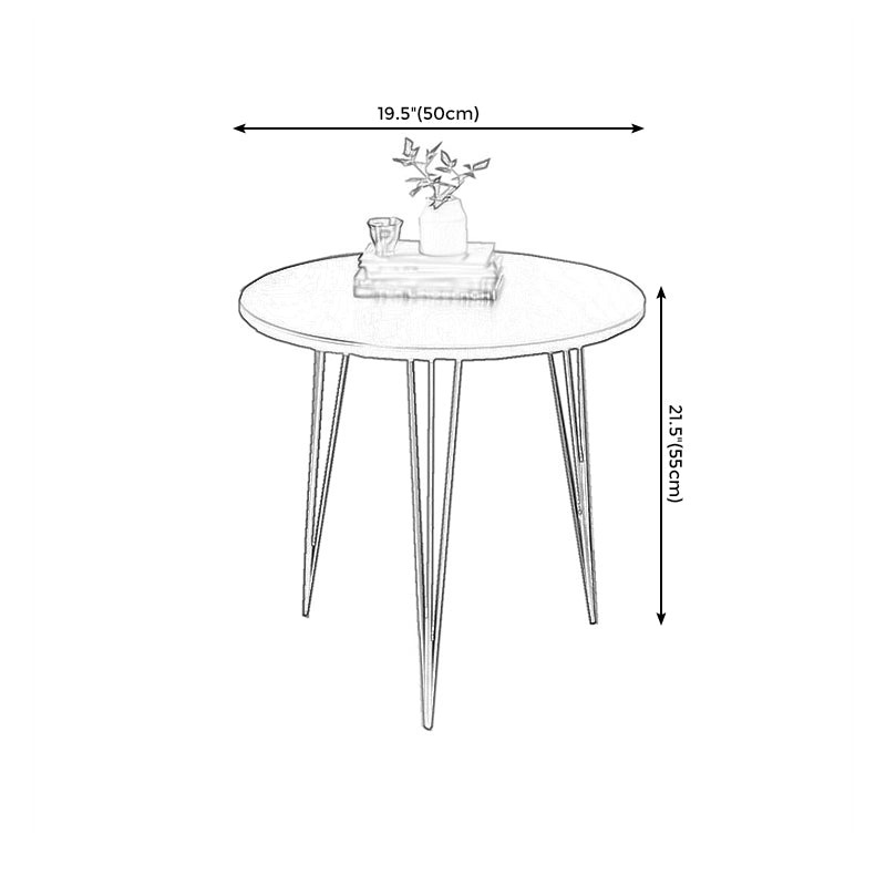 3 Legs Steel End Table Wood Round Side Table for Loving Room