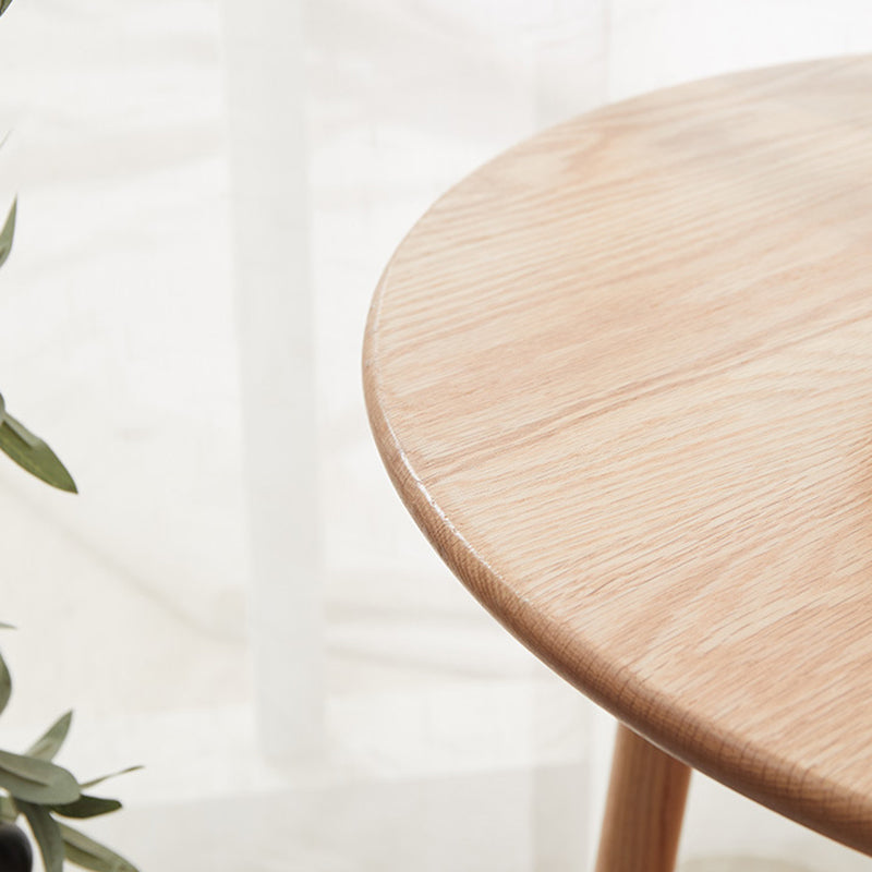23.6"/27.5" Tall 3 Legs End Table Wood White/Natural/brown Round Side Table with Shelf