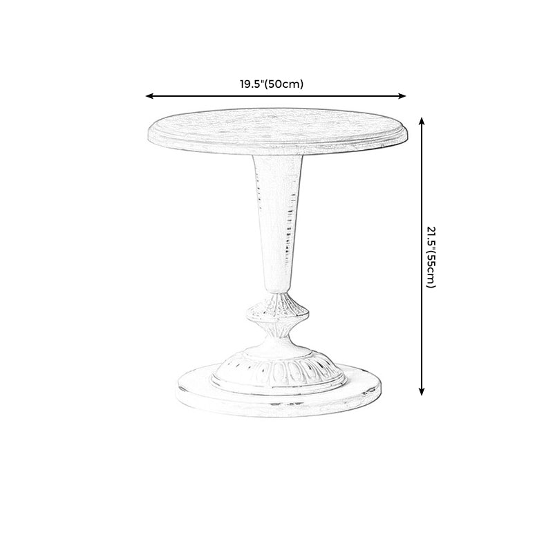 Pedestal Side Table Wood Round Side End Table- Distressed Surface Treatment