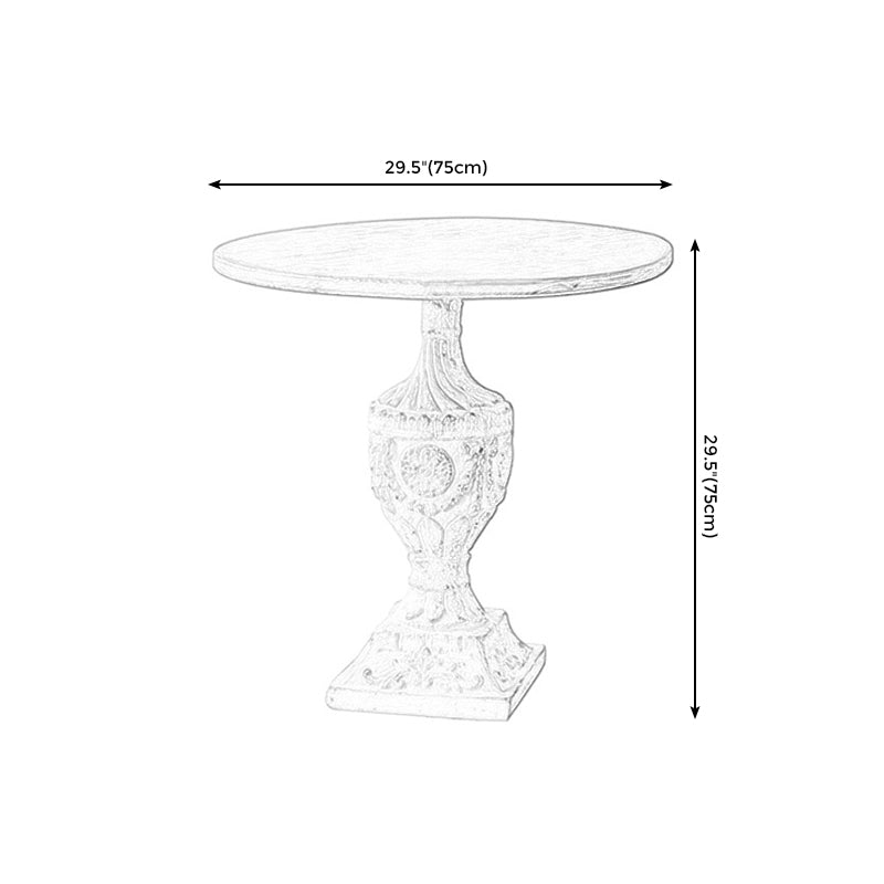 Pedestal Side Table Wood Round Side End Table- Distressed Surface Treatment