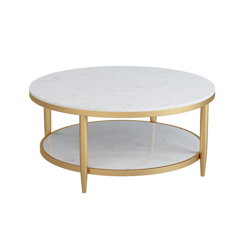 4 Legs 1 Single Coffee Table Modern Marble Round Cocktail Table