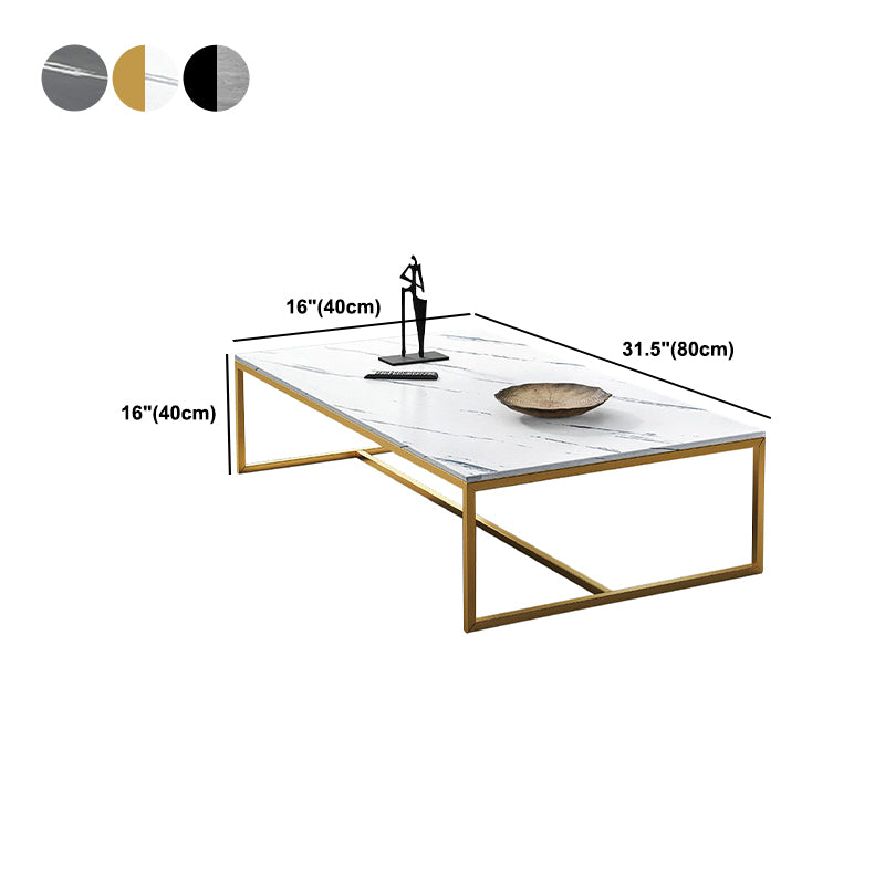 Modern Steel Trestle Base Rectangular Wood Table Top Coffee Table