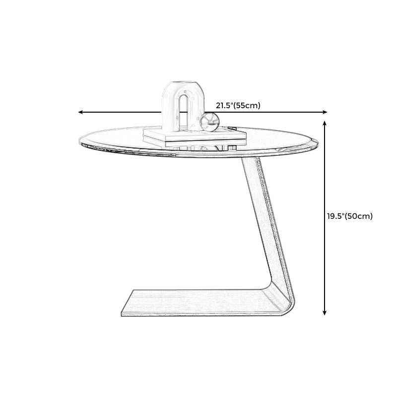 Drum Base Design Cocktail Table Rock Plate/tempered Glass Desktop Coffee Table
