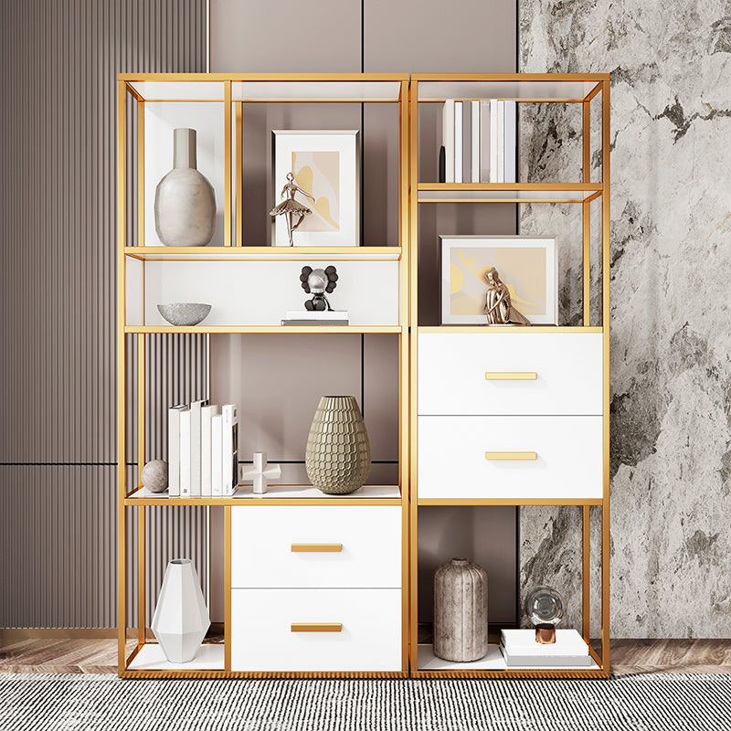 78.74"H Bookshelf Contemporary Style Bookcase with 2 Drawers for Home Office