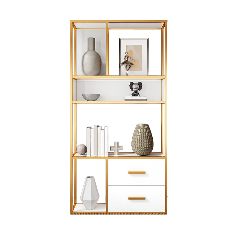 78.74"H Bookshelf Contemporary Style Bookcase with 2 Drawers for Home Office