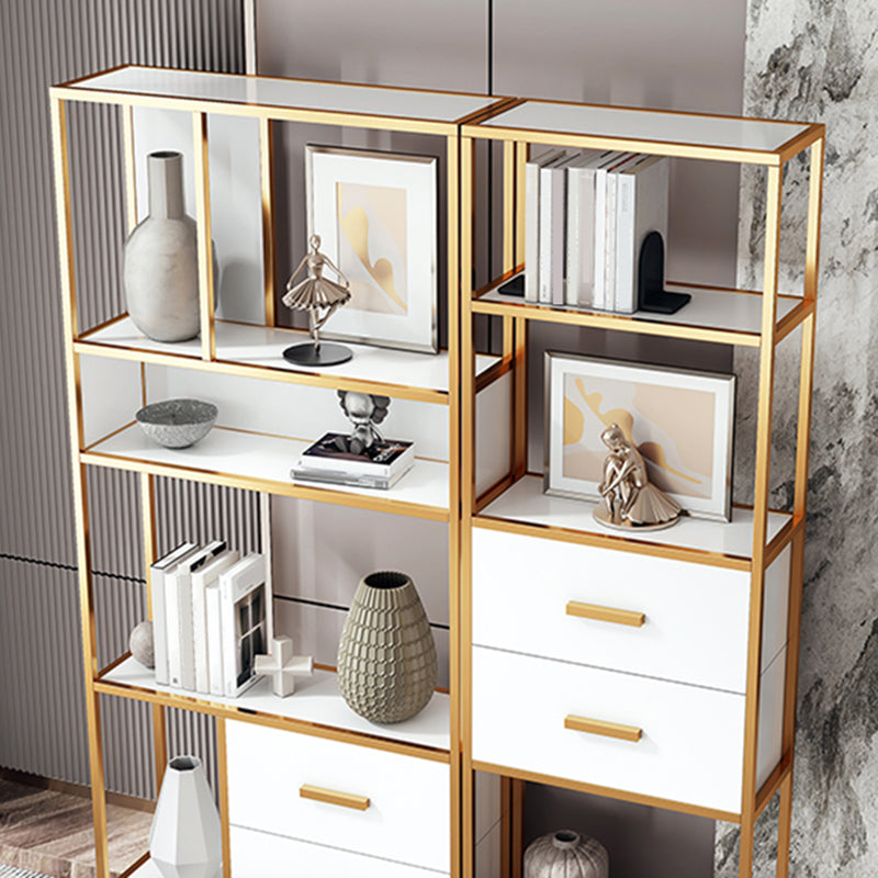 78.74"H Bookshelf Contemporary Style Bookcase with 2 Drawers for Home Office