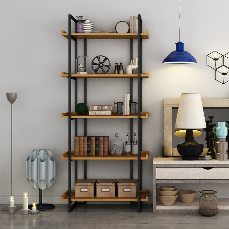 Metal Etagere Bookcase Contemporary Open Back Book Shelf for Home Office