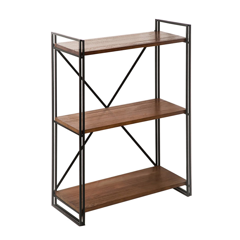 Metal Etagere Bookcase Contemporary Open Back Book Shelf for Home Office