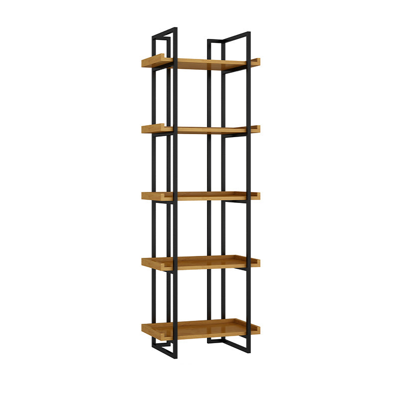Metal Etagere Bookcase Contemporary Open Back Book Shelf for Home Office