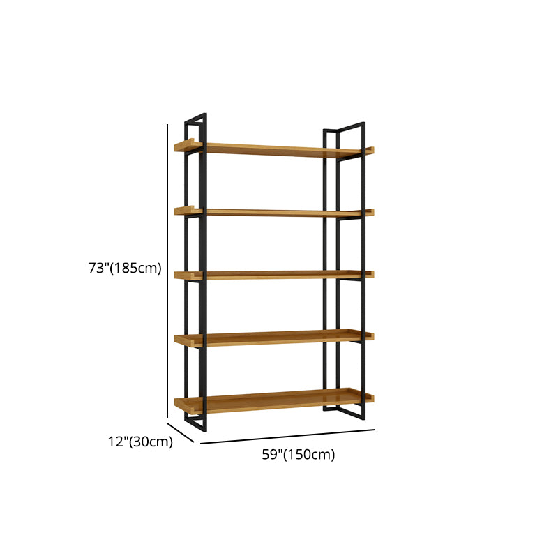 Metal Etagere Bookcase Contemporary Open Back Book Shelf for Home Office