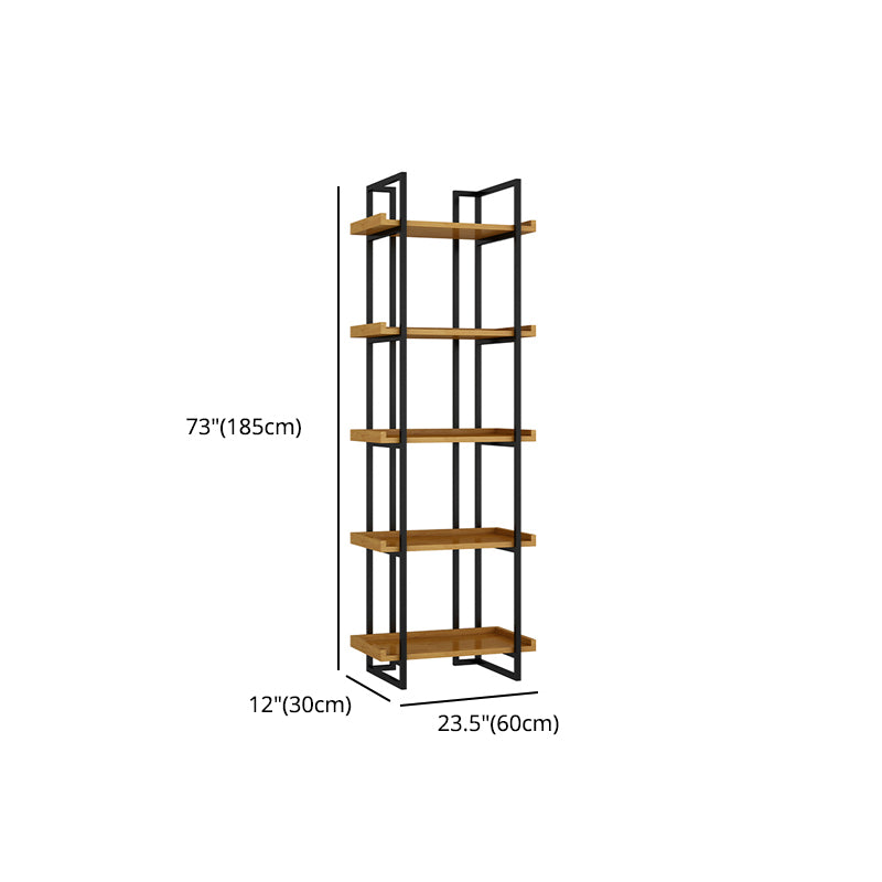Metal Etagere Bookcase Contemporary Open Back Book Shelf for Home Office