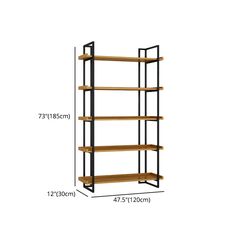 Metal Etagere Bookcase Contemporary Open Back Book Shelf for Home Office