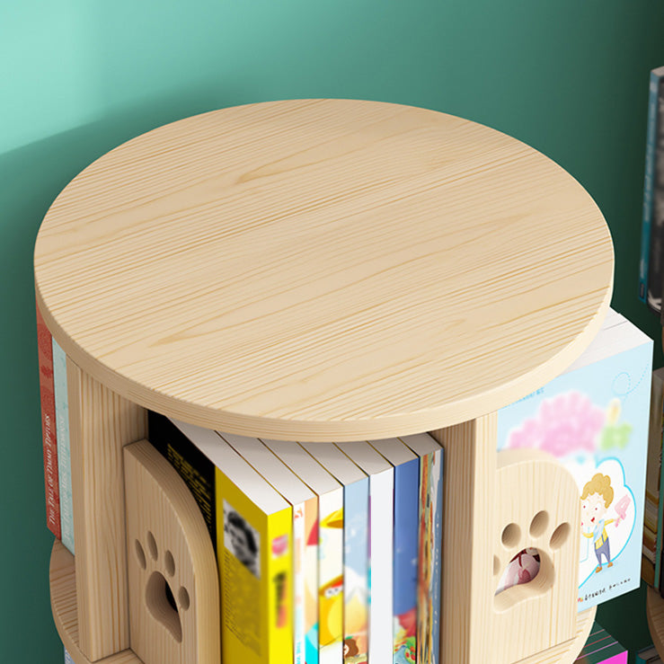 Contemporary Style Bookshelf Natural Solid Wood Bookcase for Home Office