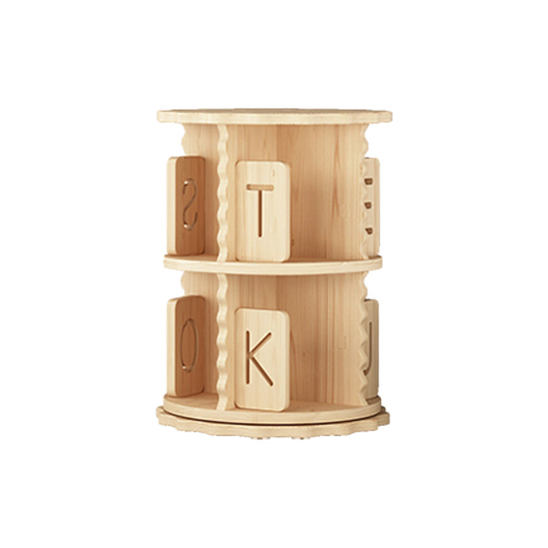 Contemporary Style Bookshelf Natural Solid Wood Bookcase for Home Office