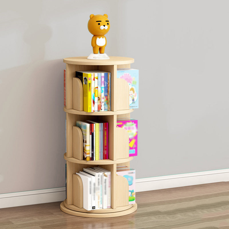 Contemporary Style Bookshelf Natural Solid Wood Bookcase for Home Office