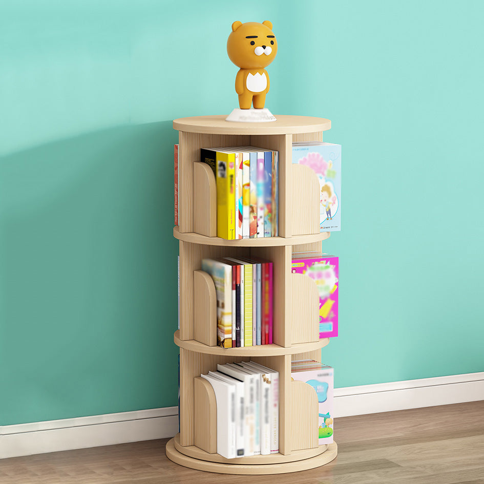 Contemporary Style Bookshelf Natural Solid Wood Bookcase for Home Office