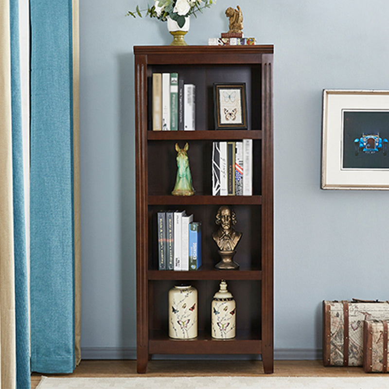 Contemporary Style Bookshelf Solid Wood Closed Back Bookcase for Office and Home