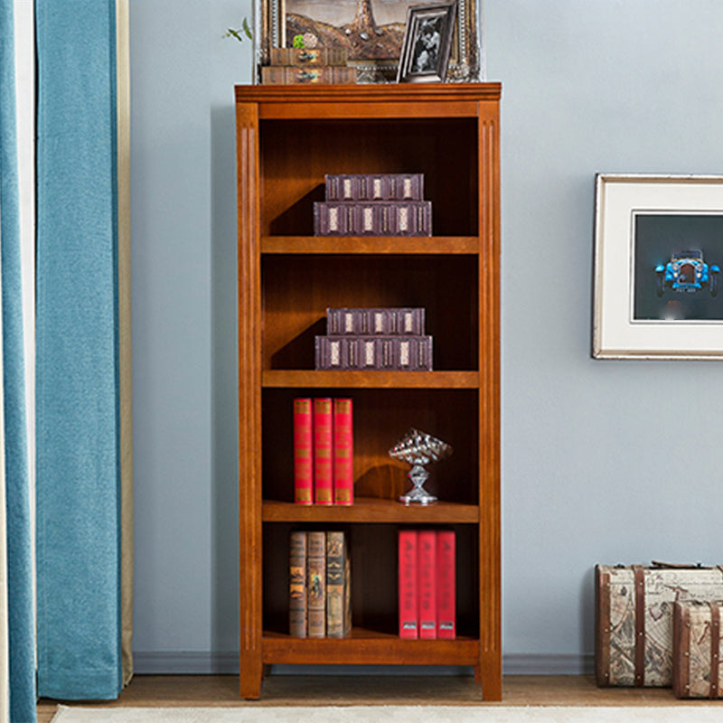 Contemporary Style Bookshelf Solid Wood Closed Back Bookcase for Office and Home