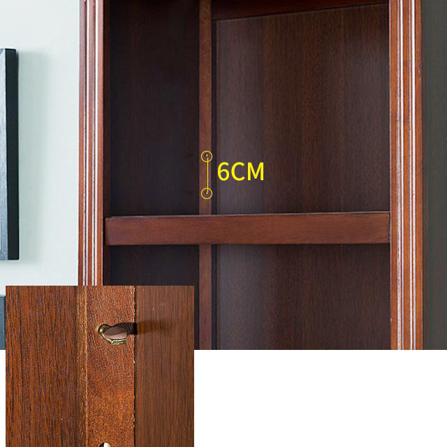 Contemporary Style Bookshelf Solid Wood Closed Back Bookcase for Office and Home