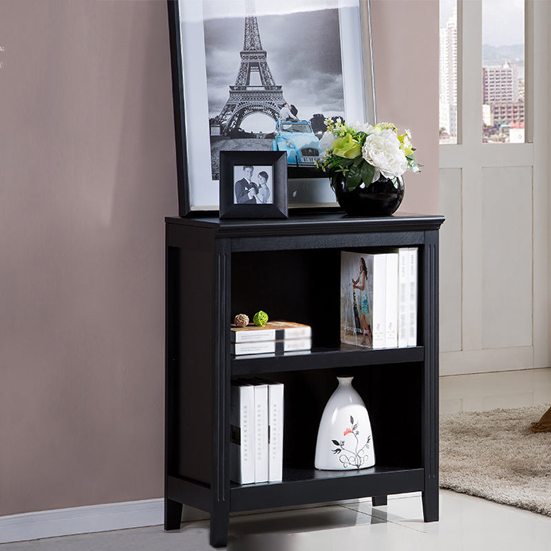 Contemporary Style Bookshelf Solid Wood Closed Back Bookcase for Office and Home