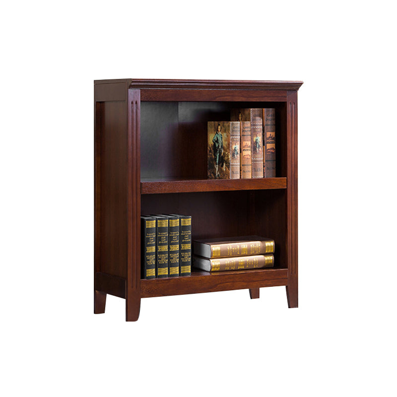 Contemporary Style Bookshelf Solid Wood Closed Back Bookcase for Office and Home
