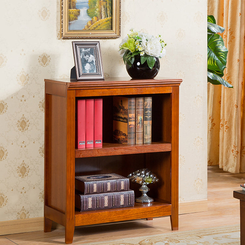 Contemporary Style Bookshelf Solid Wood Closed Back Bookcase for Office and Home