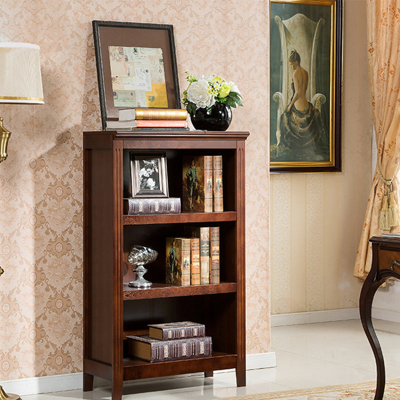 Contemporary Style Bookshelf Solid Wood Closed Back Bookcase for Office and Home