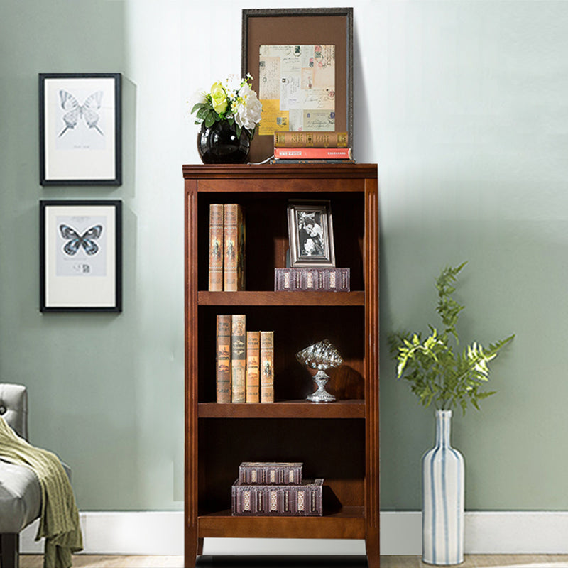 Contemporary Style Bookshelf Solid Wood Closed Back Bookcase for Office and Home