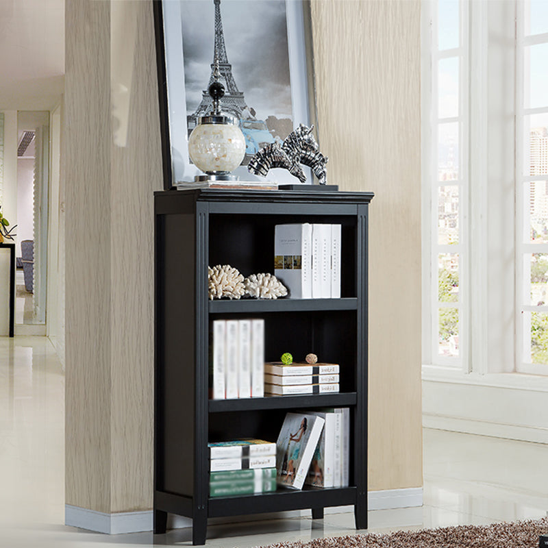 Contemporary Style Bookshelf Solid Wood Closed Back Bookcase for Office and Home