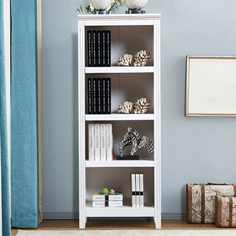 Contemporary Style Bookshelf Solid Wood Closed Back Bookcase for Office and Home
