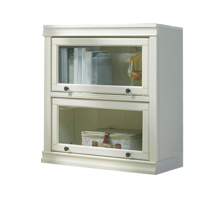 Contemporary Style Bookshelf with Door White Bookcase for Office and Study Room