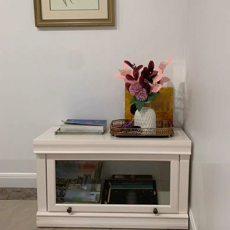 Contemporary Style Bookshelf with Door White Bookcase for Office and Study Room