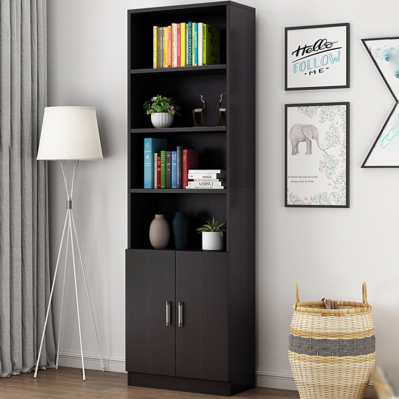 Manufactured Wood Standard Bookshelf Contemporary Closed Back Vertical Bookshelf