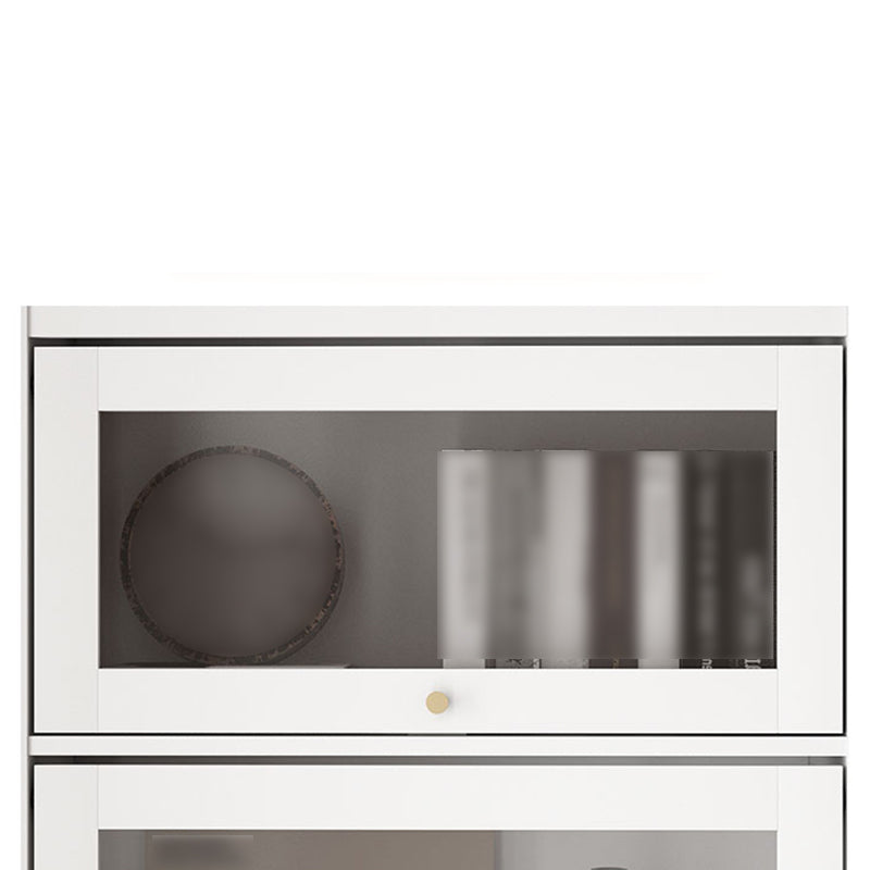 Manufactured Wood Standard Bookcase White Contemporary Bookcase with Glass Doors