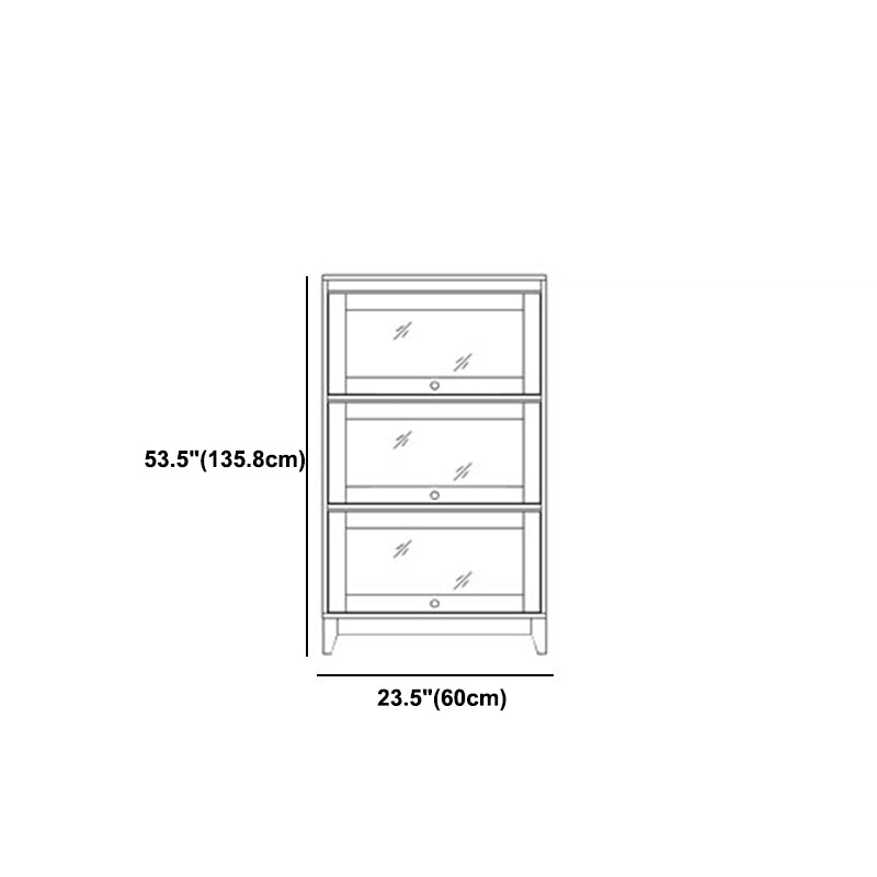 Manufactured Wood Standard Bookcase White Contemporary Bookcase with Glass Doors