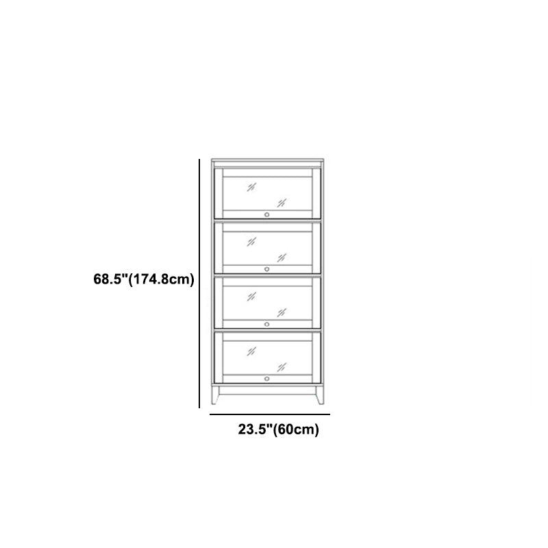 Manufactured Wood Standard Bookcase White Contemporary Bookcase with Glass Doors