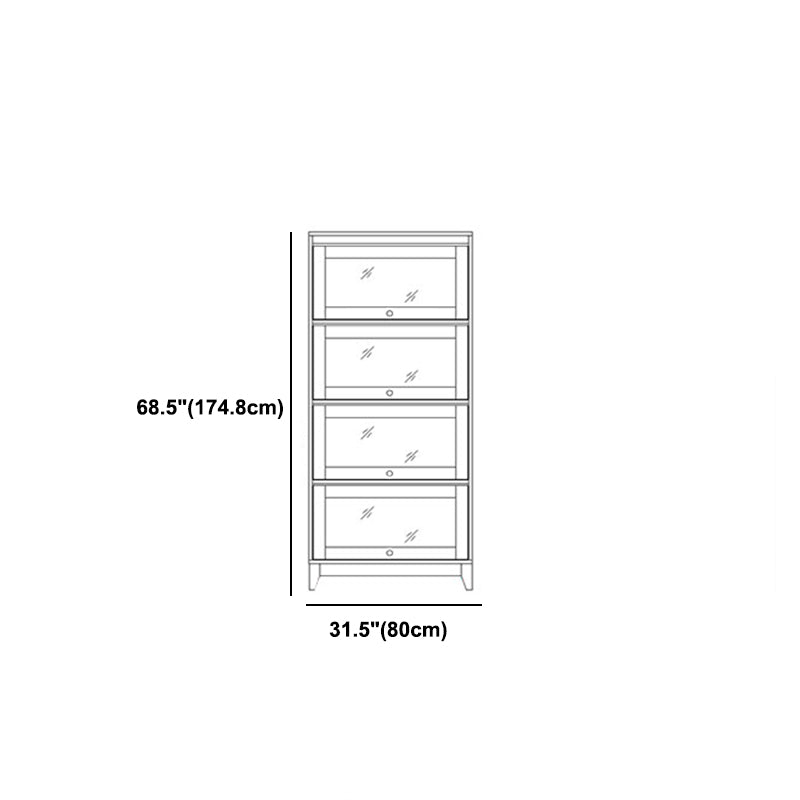 Manufactured Wood Standard Bookcase White Contemporary Bookcase with Glass Doors