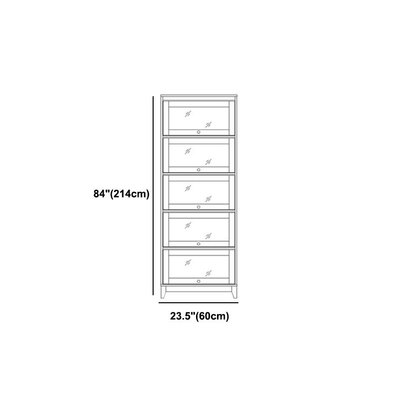 Manufactured Wood Standard Bookcase White Contemporary Bookcase with Glass Doors